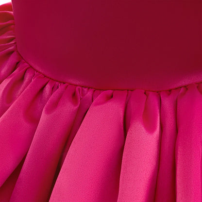 Fashion Big Bow Girls Party Dress Formal Pink Wedding Bridesmaid Birthday Princess Dresess for Girl Gala Christmas Kids Clothes