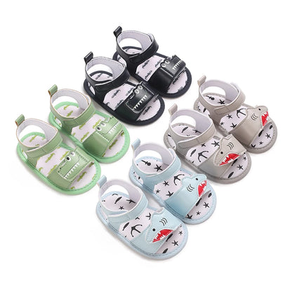 PU Cute Cartoon 0-18M Newborn Baby Boys Summer Shoes Sandals First Walkers Newborn Shoes Casual Soft Sole Sandals 4 Colors