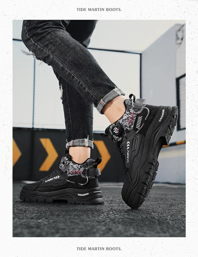 Men's Casual Outdoor Boots Fall Breathable Trendy Versatile Leisure Knob Board Shoes Anti-slip Riding Fashion Sneakers  (Available)