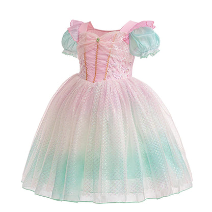 Kids Fall Dresses For Party Outfit Girl Princess Dress Costume Christmas Halloween Fancy Party Dress Sequined Splicing Mesh