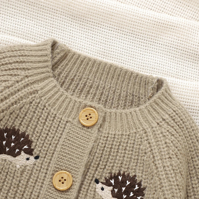 Newborn Clothes Outfits Autumn Winter Baby Boy Girl Long Sleeve Knitted Rompers Jumpsuits Cute Hedgehog Infant Outwear Playsuits