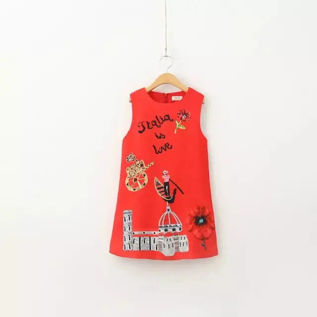 Young Children Vestidos De Fiesta Sleeveless Girls Summer Dresses Princess Girl Dresses European Style Wedding Girl Clothes