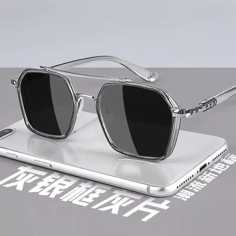Trendy Sunglasses for Men Professional Day Night Driver Sun Glasses Male Fashion Vintage Eyewear Shades UV400 Protection