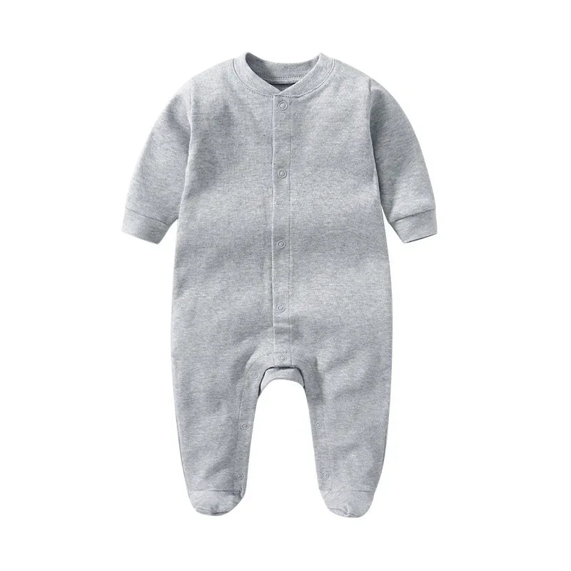 Newborn Baby boys Clothes Cotton solid Print Baby girls Jumpsuit Long Sleeve kids Clothing