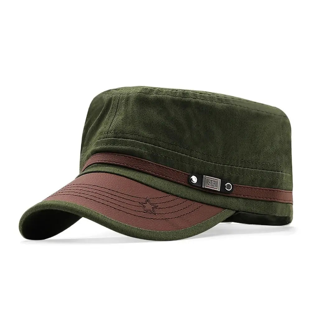 Men Unisex Army Hat Baseball Cap Cotton Cadet Hat Military  Breathable Combat Fishing Flat Adjustable Cap