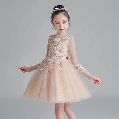 Girls Dress New Design Tail Evening Bridesmaid Wedding Casual Elegant New Year Princess Children Party Dress