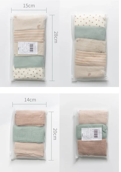 2/5P Baby Towel New Born Items Stuff Muslin Squares Infant Newborn Hand Bath Shower Face Towels Soft Cotton Gauze Baby Washcloth