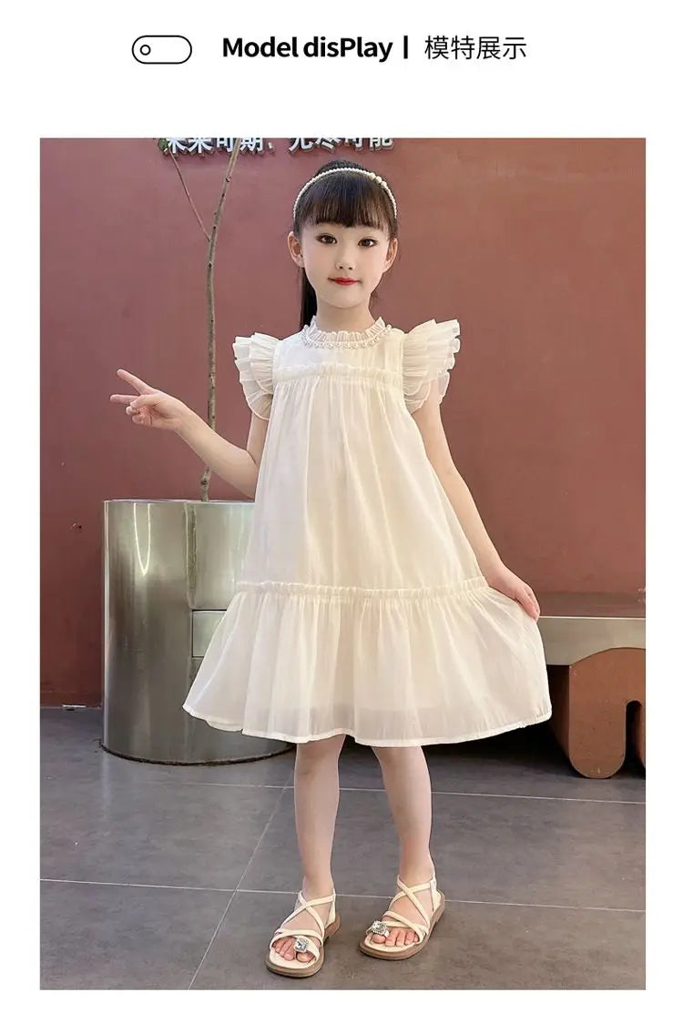 Girls Summer Dresses Solid Color Dress for Girl Sleeveless Children Dresses Casual Style Costumes for Girls 4 6 8 10 11 12 Years