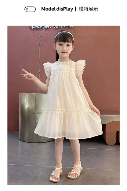 Girls Summer Dresses Solid Color Dress for Girl Sleeveless Children Dresses Casual Style Costumes for Girls 4 6 8 10 11 12 Years
