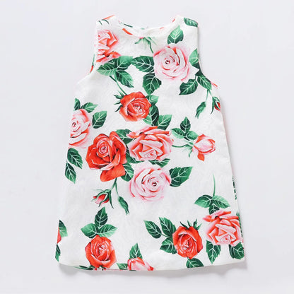 Young Children Vestidos De Fiesta Sleeveless Girls Summer Dresses Princess Girl Dresses European Style Wedding Girl Clothes
