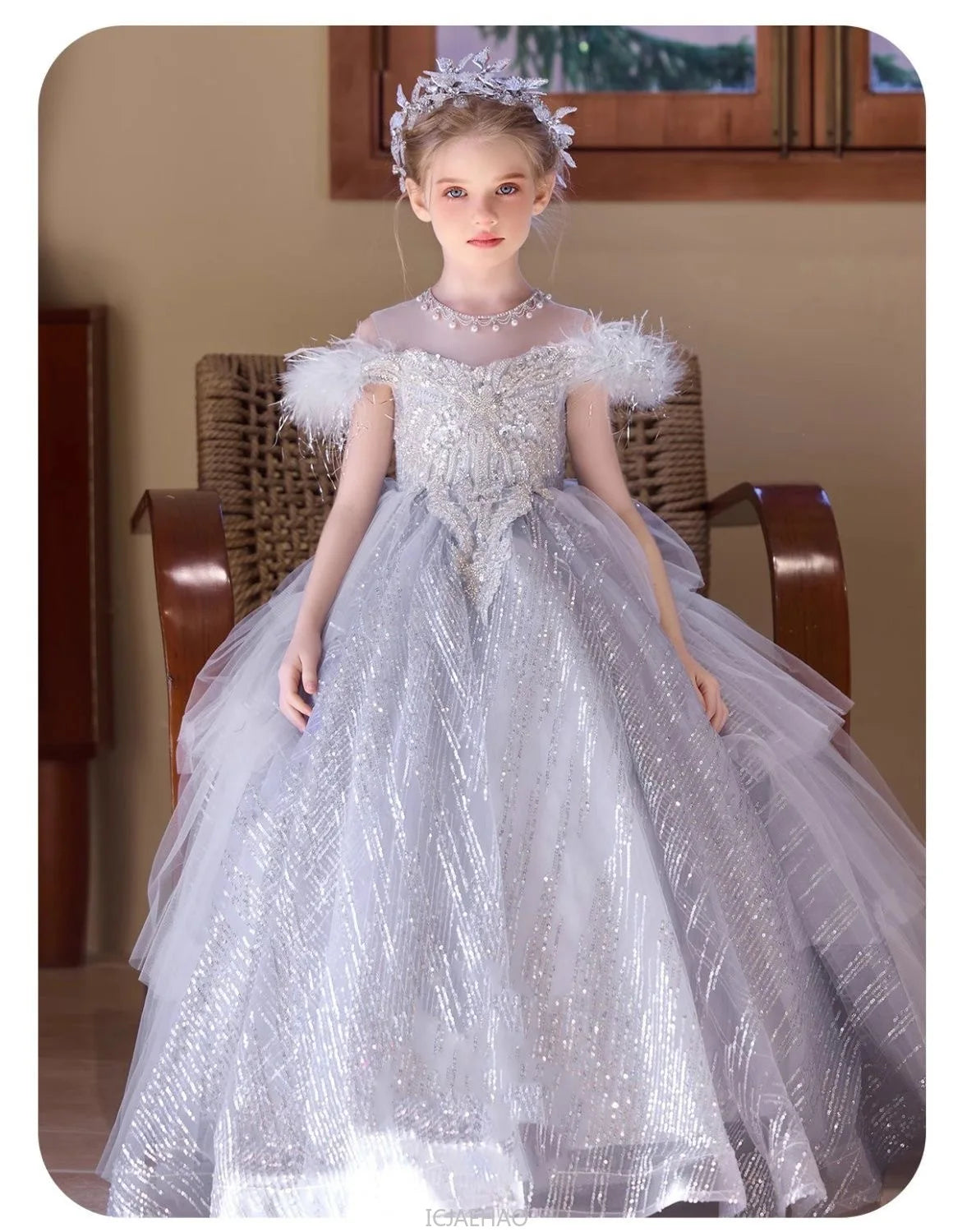 Party Dress Girls Evening Princess Dresses Vestido Piano Recital Performance Outfit Gown Children Costume Birthday Pageant Host