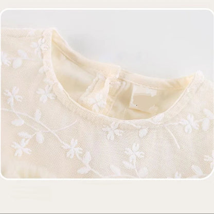 New Baby Dresses Autumn Children's Dresses Girls'dresses With Flowers Yarn Tulle Puffy Sleeve Jasmine Princess Party 1-7 Years