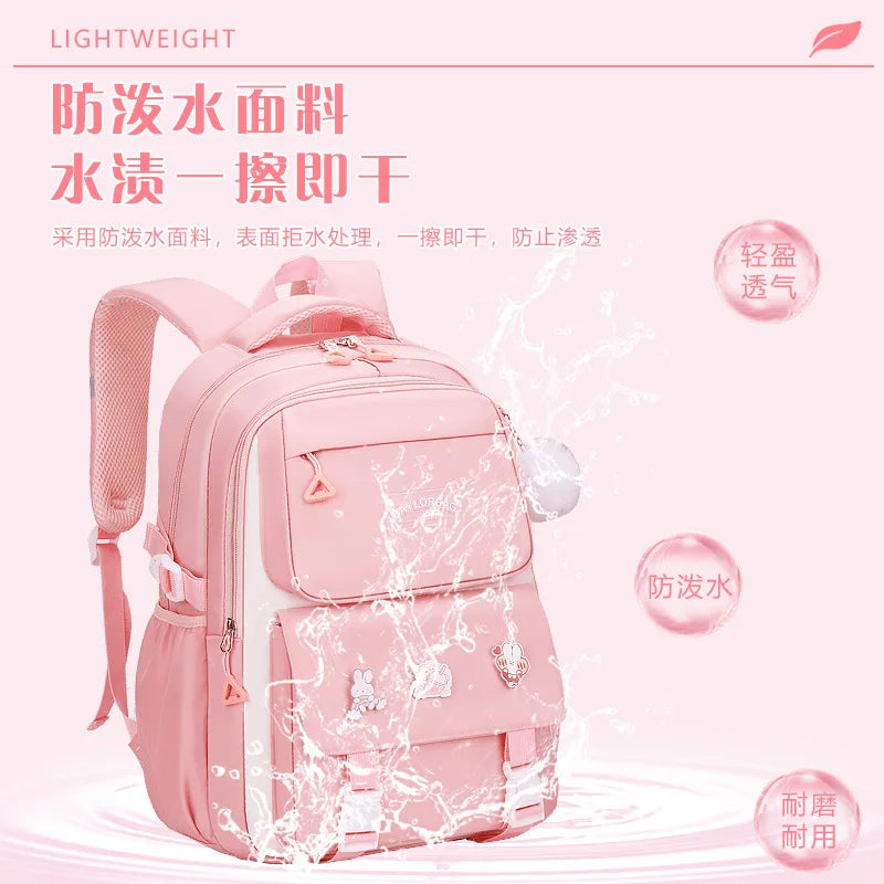 New Anti-splashing High-quality Middle High School Student Schoolbag Girls Large-capacity Burden-reducing Children's Backpack
