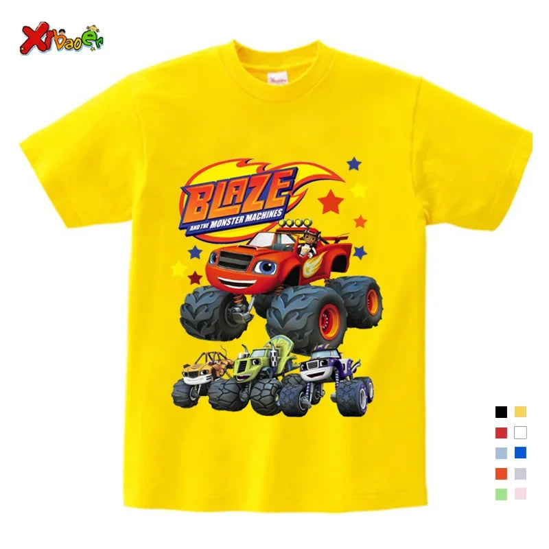 Boys T Shirt Summer for Children's Clothing Boys Short Sleeve T-shirt Fashion Girls T Shirt Clothing Lets Blazing Shirt Cool 6T