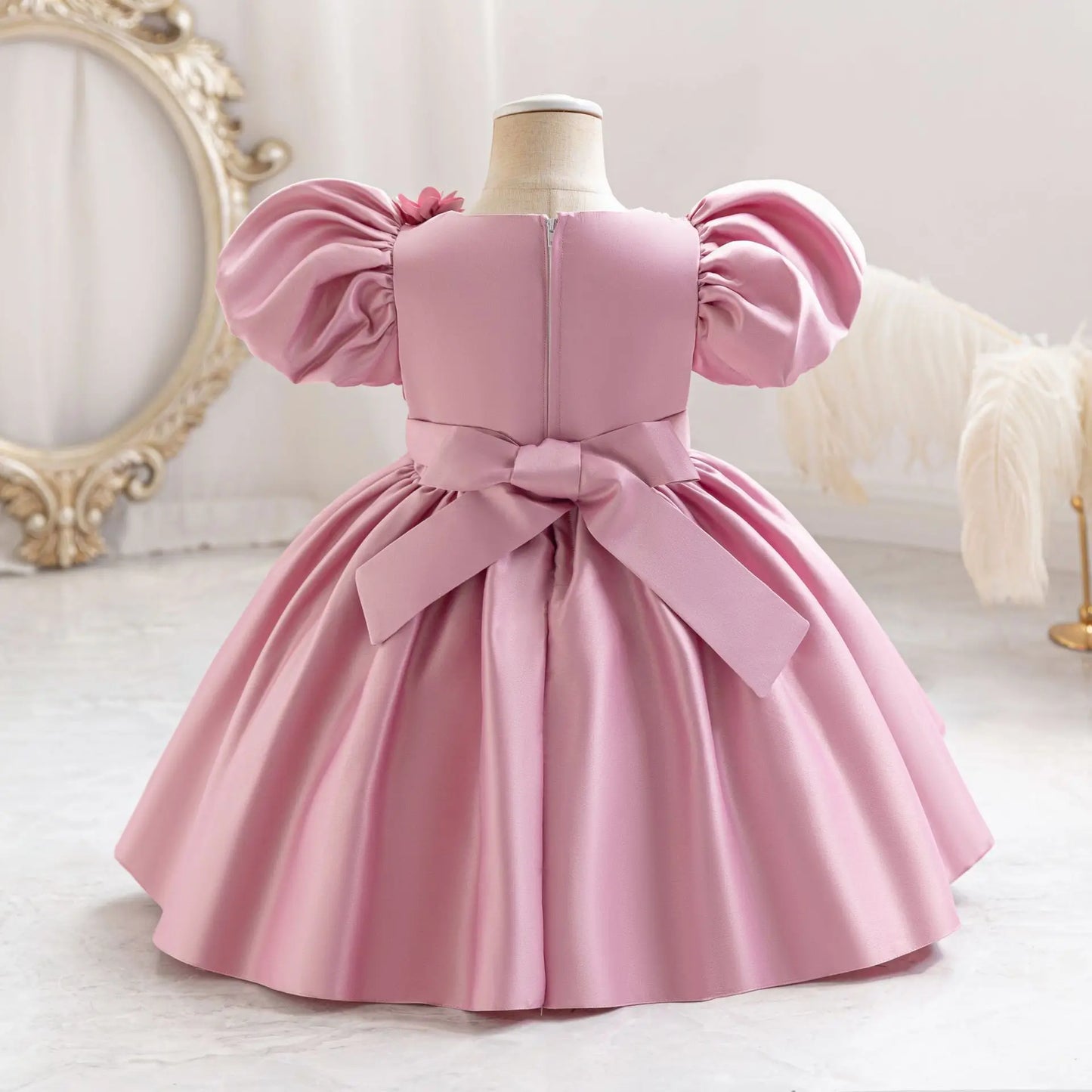 New Kid Party Dress for Occasions Flower Girl Formal Dresses Festive Children Red Clothes 1- 5 Years