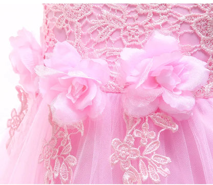 Girls Party Dresses 1st Birthday Baby Girl Princess Dress For Christening Flower White Wedding Dress Halloween Children Clothing