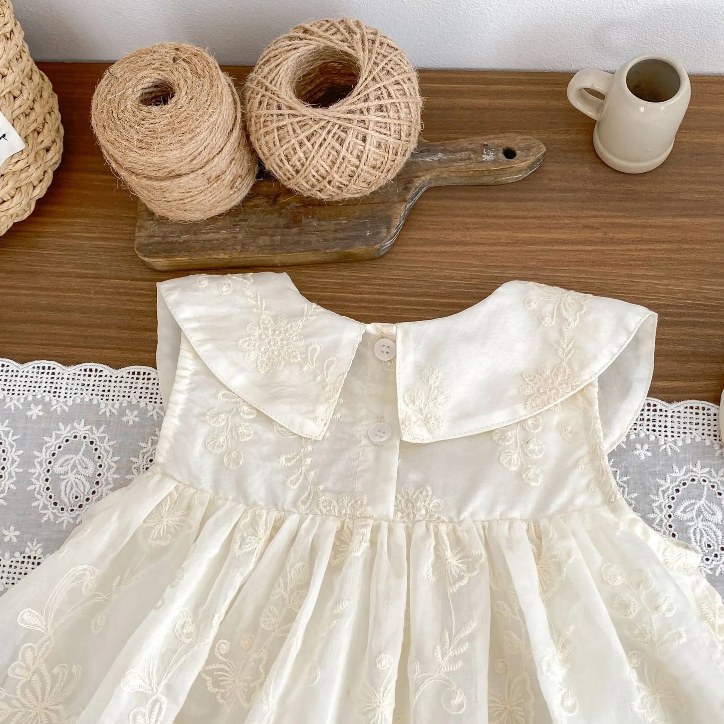 New Summer Dress for Girls, Sweet Flower Embroidered Princess Skirt, Lotus Leaf Edge Sleeveless Tank Top Skirt for Baby Girls
