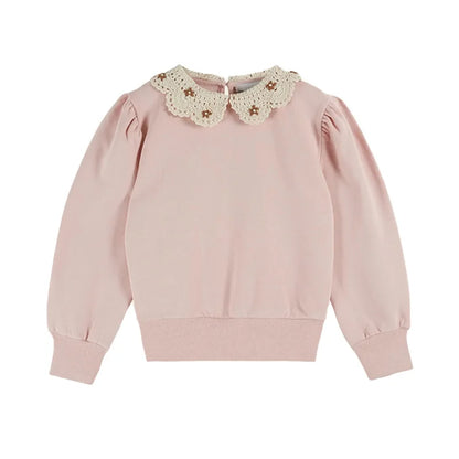 Girls' Dresses 2025 Fall New Arrivals Printed Embroidered Princess Dress Cotton Warm Girls' Jacket Peter Pan Collar Knit Sweater