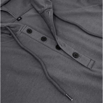 Men's Short-sleeved T-shirts for Sports and Fitness American-style Henley Shirt Hooded Top