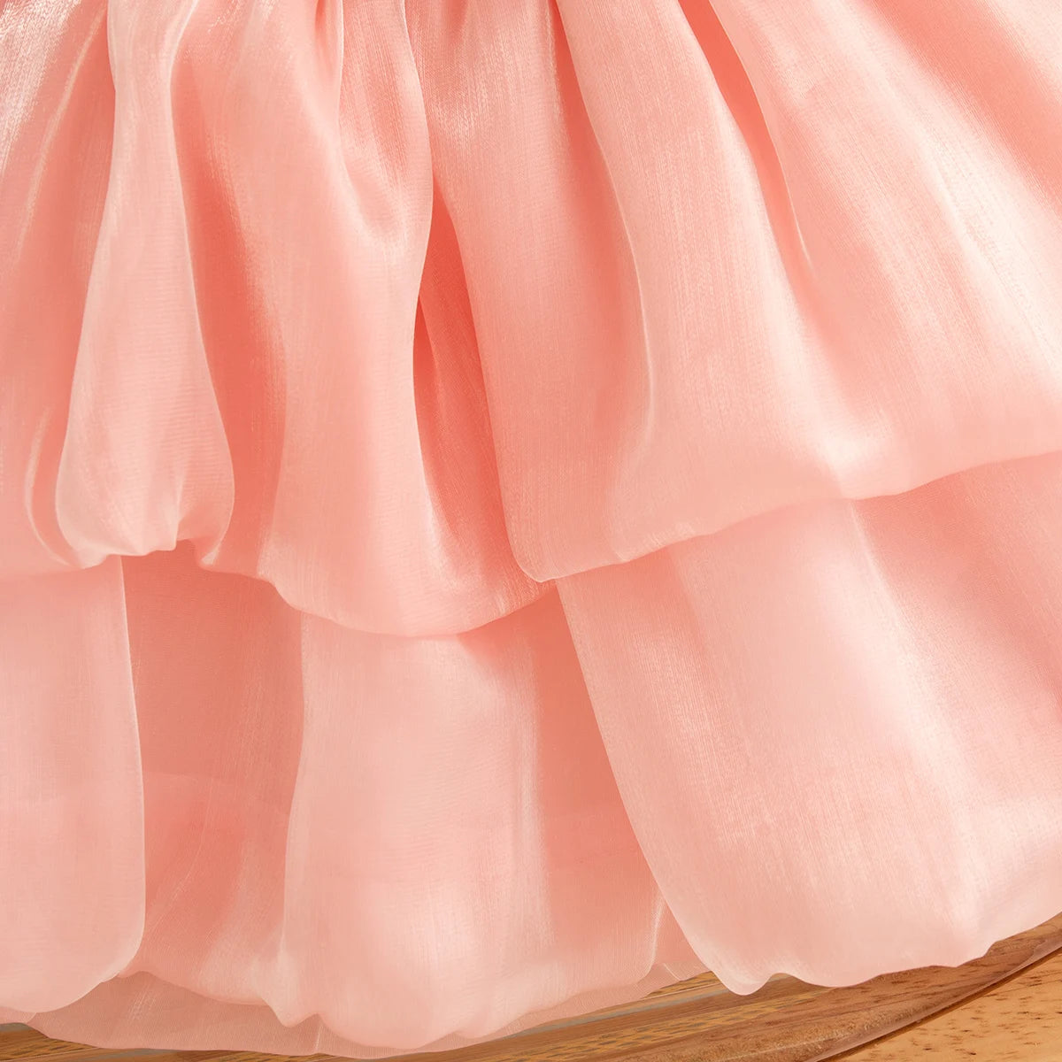 Newborn Girl Dress Layered Chiffon Princess Dress Flower Bow Tutu Dress for Baby Girl