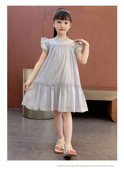 Girls Summer Dresses Solid Color Dress for Girl Sleeveless Children Dresses Casual Style Costumes for Girls 4 6 8 10 11 12 Years