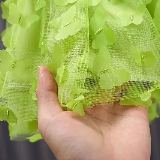Fairy Girl Glitter Butterfly Wings Dress Summer New Kids Green Sling Princess Dresses Party Girls Costume  (Available)
