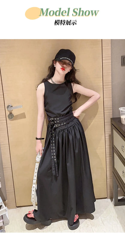 kids dresses for girls summer clothes meisjes jurk French style teenage girl sleeveless long dress vestido de princesa luxo 12