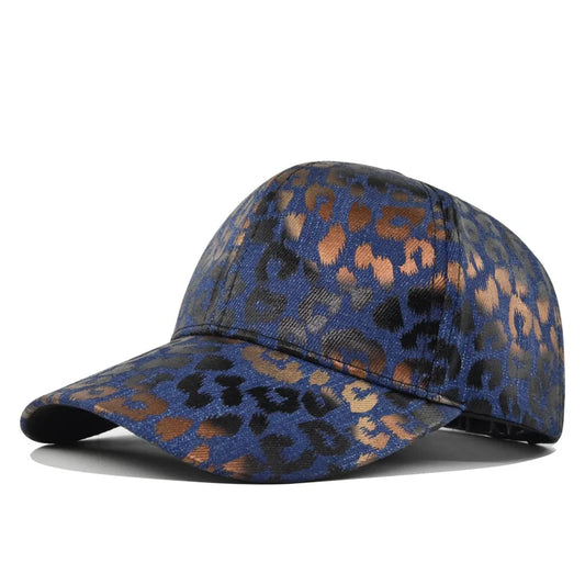 Denim Animal Print Baseball Cap Adjustable Washed Look Dad Hat for Men Women Couple Outdoor Sports Trendy Streetwear Style