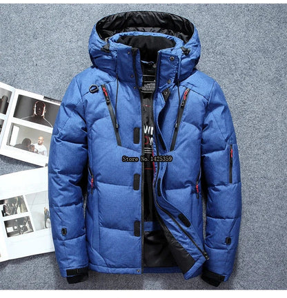 '-20 Degree Winter Down Coat Men White Duck Down Parkas Jacket Mens Thick Warm Snow Parka Jacket Overcoat Windbreaker Warm Parkas  (Available)