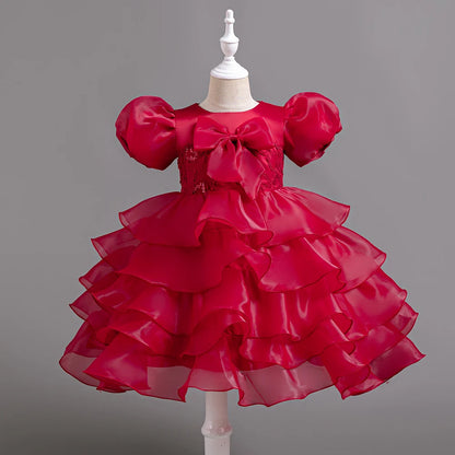 Children's Dress Children Princess Dresses Girl's Princess Pompadour Performance Party Dress