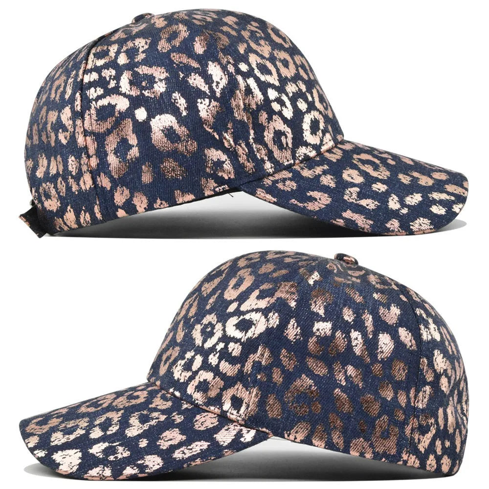 Denim Animal Print Baseball Cap Adjustable Washed Look Dad Hat for Men Women Couple Outdoor Sports Trendy Streetwear Style