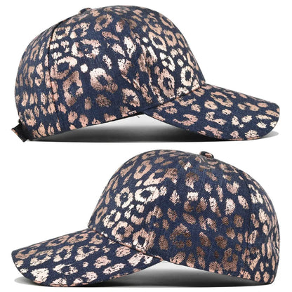 Denim Animal Print Baseball Cap Adjustable Washed Look Dad Hat for Men Women Couple Outdoor Sports Trendy Streetwear Style