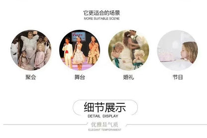 Girl's Dress Light Luxury High end Children's Princess Dress Little Girl Birthday Host Piano Performance Dress