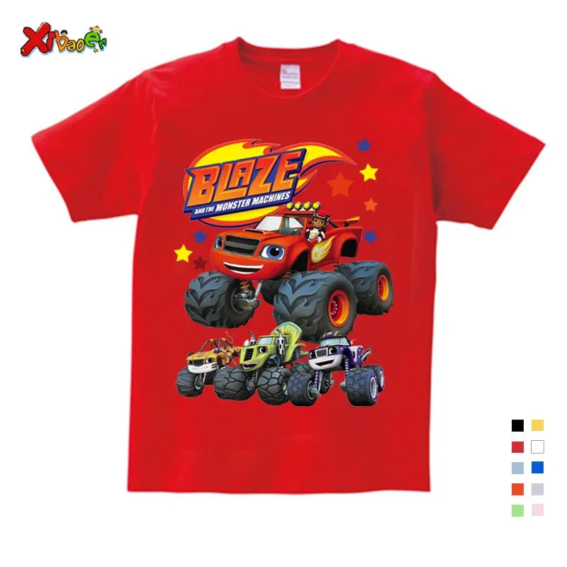 Boys T Shirt Summer for Children's Clothing Boys Short Sleeve T-shirt Fashion Girls T Shirt Clothing Lets Blazing Shirt Cool 6T
