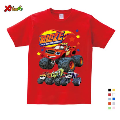 Boys T Shirt Summer for Children's Clothing Boys Short Sleeve T-shirt Fashion Girls T Shirt Clothing Lets Blazing Shirt Cool 6T