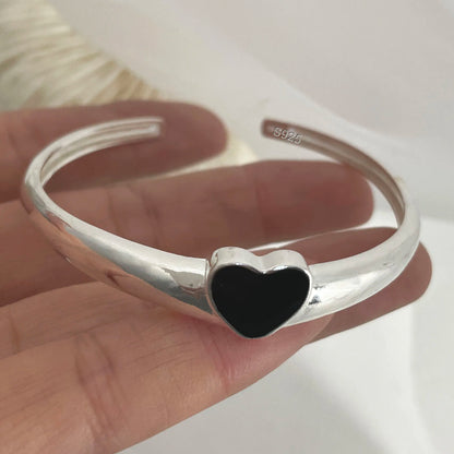 925 Sterling Silver Bracelets for Women Chain Accessories Trend Vintage Simple Heart Pendant Party Jewelry Gift