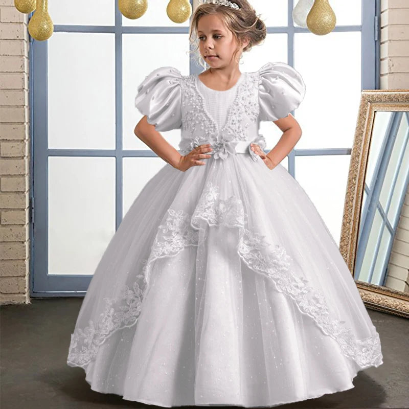 New Gorgeous Girls Party Dress Opening Ceremony Clothing Halloween Performance Dance Princess Skirt 4-12T Christmas dress