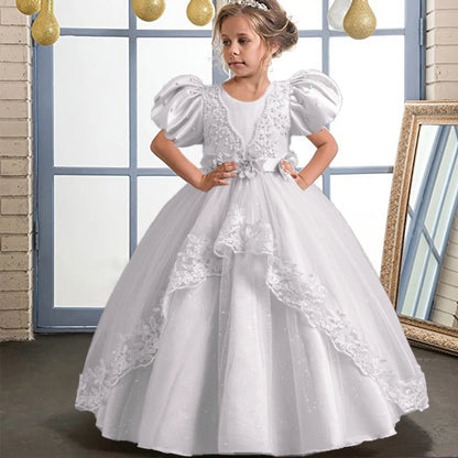 New Gorgeous Girls Party Dress Opening Ceremony Clothing Halloween Performance Dance Princess Skirt 4-12T Christmas dress