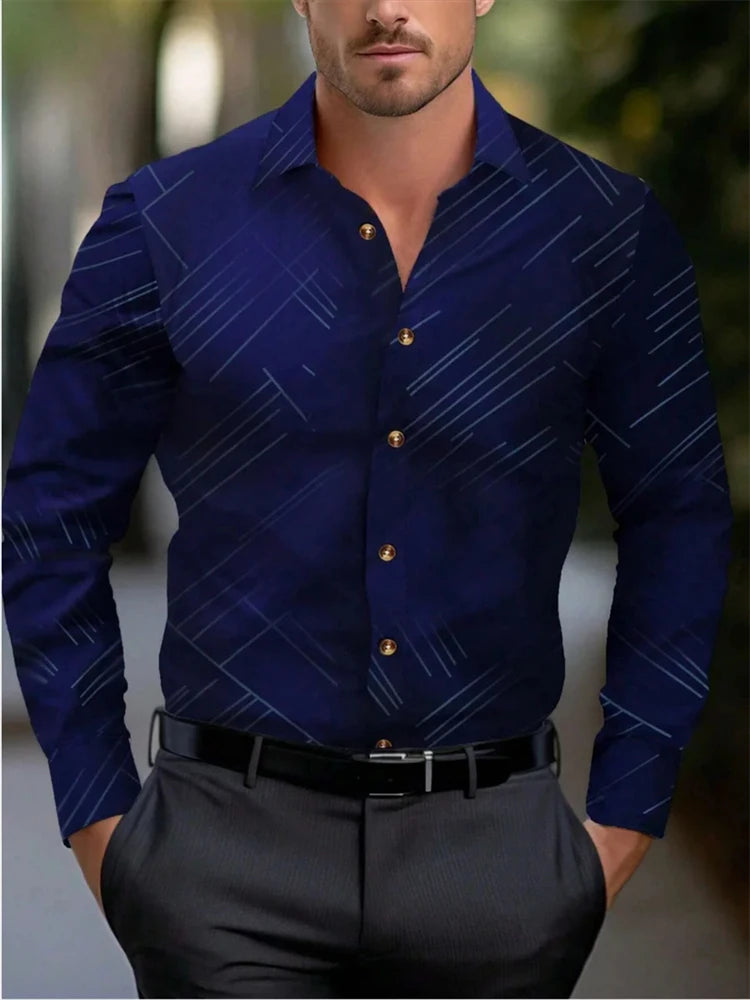 Men's long-sleeved shirt casual shirt fashion 2024 new 16 colors optional popular business oversized men's clothing (Available)