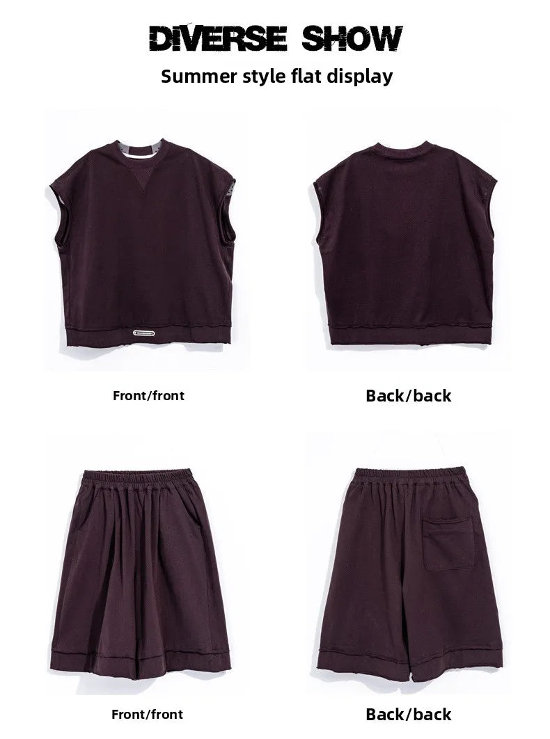 Boys' Summer Outfit Set 2025 New Style Children's Summer Short Sleeved Sportswear Vest Fashionable Boys' Thin Design