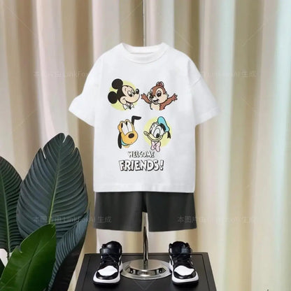 Boys' Set Summer Short Sleeved Casual T-shirt+shorts Set 2-piece Clothing For Children Infants And Young Children Boys' Set