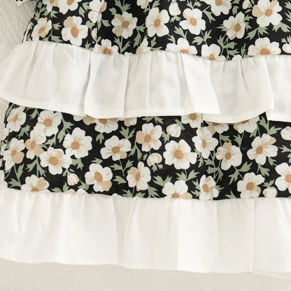 Girls' Dress Spring and Autumn Full Print Flowers Long Sleeve Baby Dresses Sweet Lace Baby Girl Dress Baby Girl Clothes