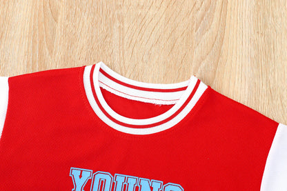 Children Boys 2PCS Clothes Sets Summer Babys Boys Short Sleeve Breathable Basketball T-shirts Shorts Outfit Kids Boys Tracksuits