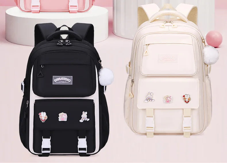 New Anti-splashing High-quality Middle High School Student Schoolbag Girls Large-capacity Burden-reducing Children's Backpack