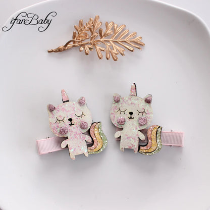 Cute Girl Accessories Baby Toddler First Hair Clip Cartoon Pins Kids Children Flower Clip