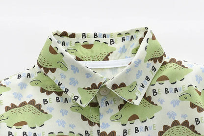 Boys' Summer Shirt Set 2025 New Summer Children's Clothes Baby Short sleeved Shorts Stylish