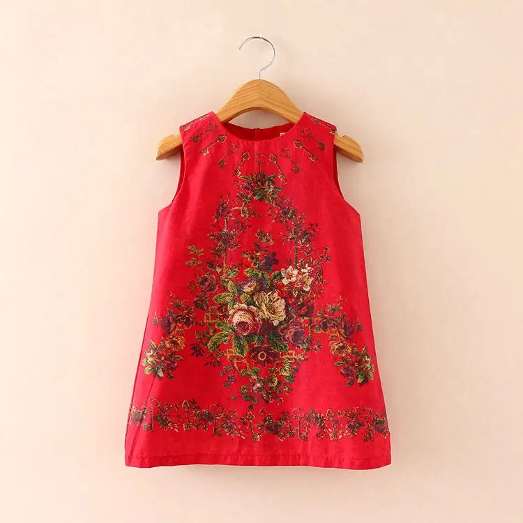 Young Children Vestidos De Fiesta Sleeveless Girls Summer Dresses Princess Girl Dresses European Style Wedding Girl Clothes