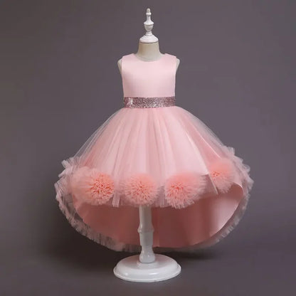 Summer Kids Dresses for Girls Casual Flower Girl Dresses for Weddings Solid Satin Sleeveless Children Girl Dress 3-10 Years