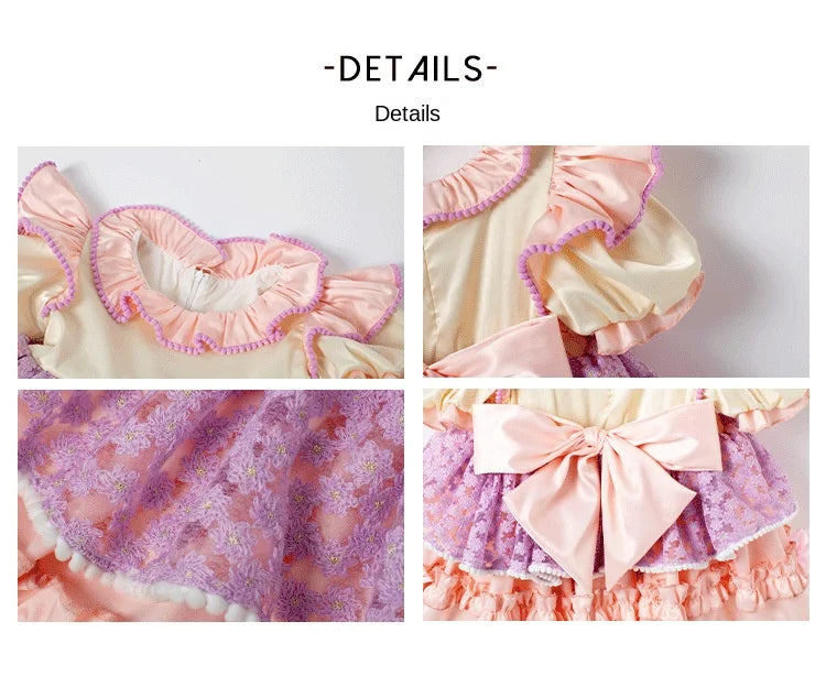 Spanish Girls Dress Baby Girls Party Dress for Kids Girl  Kids Dresses for Girls Prom Dresses Flower Girl Dresses for Weddings