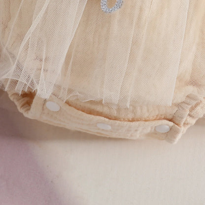 Baby Girl Dresses 1st Birthday Outfit Tulle Romper Dress with Headband Cute Daisy and Embroidered Party Wear for Newborn Clothes
